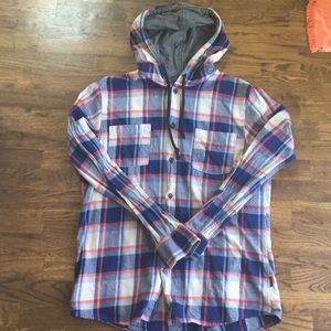 QUIKSILVER button up hoodie flannel